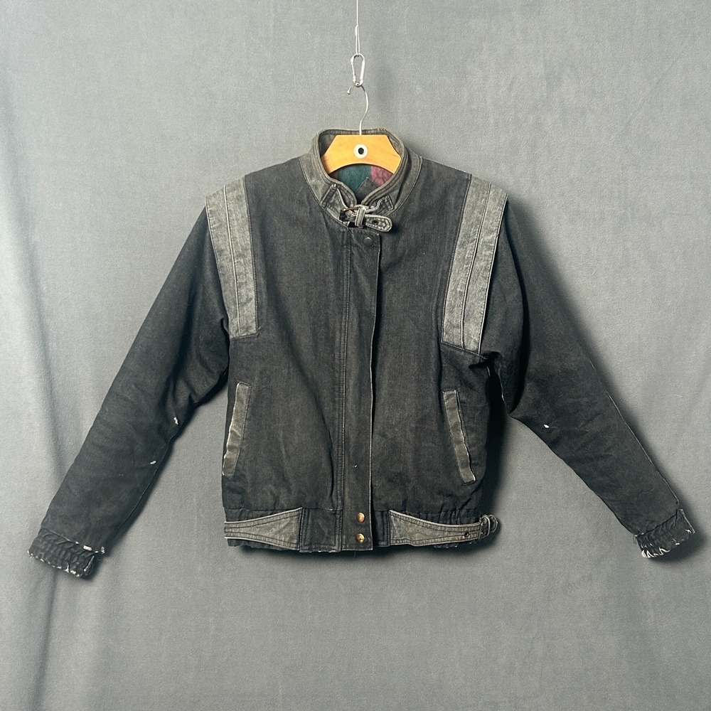 Vintage 80s Sergio Valente Denim Jacket Womens Small Blanket Lined Distressed